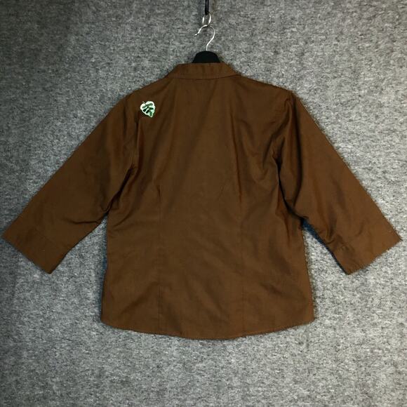 Blouse Tank Set Womens XL Las Olas Brown Ivory Fall Leaves Earth Tones Boho - Picture 2 of 16